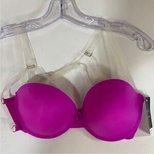 Jennifer Intimatea Sheer Plastic Strap Bra.  34C. NWT.